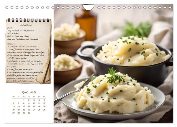Produktbild: Kartoffelzeit - Zw&ouml;lf klassische KI Kartoffelgerichte mit Rezept (Wandkalender 2026 DIN A4 quer), CALVENDO Monatskalender