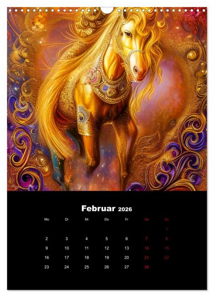 Produktbild: Pferde im goldenen Kleid (Wandkalender 2026 DIN A3 hoch), CALVENDO Monatskalender