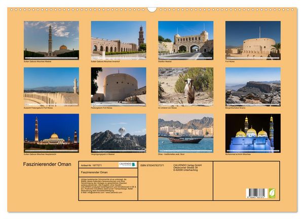 Produktbild: Faszinierender Oman (Wandkalender 2026 DIN A2 quer), CALVENDO Monatskalender