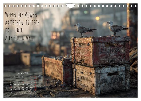 Produktbild: Moin Moin ist schon gesabbel - Norddeutscher Spr&uuml;che-Kalender (Wandkalender 2027 DIN A4 quer), CALVENDO Monatskalender