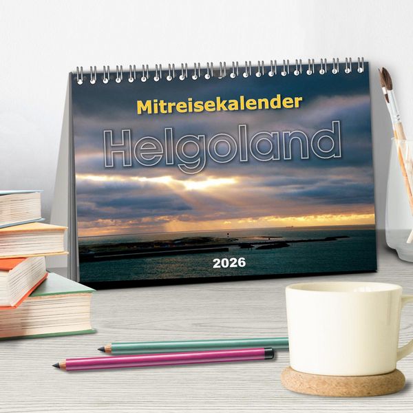 Produktbild: Mitreisekalender 2026 Helgoland (Tischkalender 2026 DIN A5 quer), CALVENDO Monatskalender