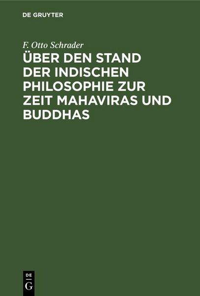 Produktbild: &Uuml;ber den Stand der indischen Philosophie zur Zeit Mahaviras und Buddhas
