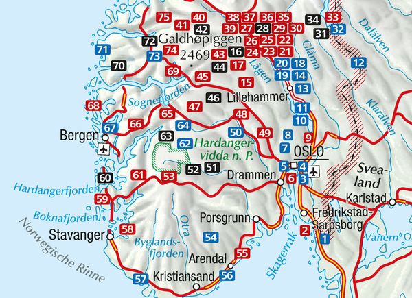 KOMPASS Wanderführer Norwegen Süd, Von Oslo bis zum Geirangerfjord, 75 Touren