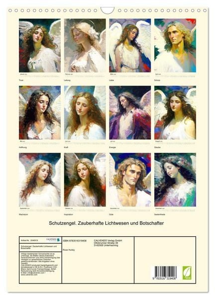 Produktbild: Schutzengel. Zauberhafte Lichtwesen und Botschafter (Wandkalender 2026 DIN A3 hoch), CALVENDO Monatskalender