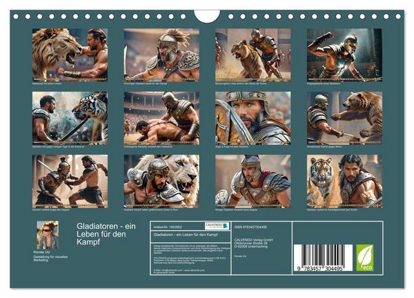 Produktbild: Gladiatoren - ein Leben f&uuml;r den Kampf (Wandkalender 2026 DIN A4 quer), CALVENDO Monatskalender