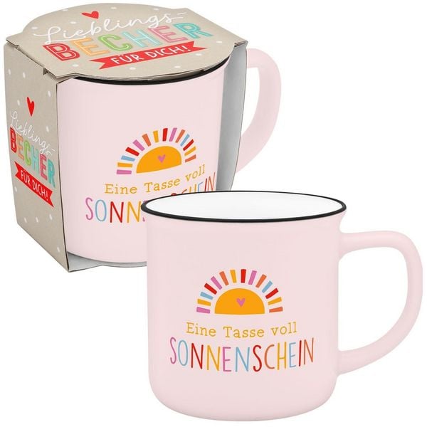 Produktbild: Becher in Emailloptik "Eine Tasse voll Sonnenschein"