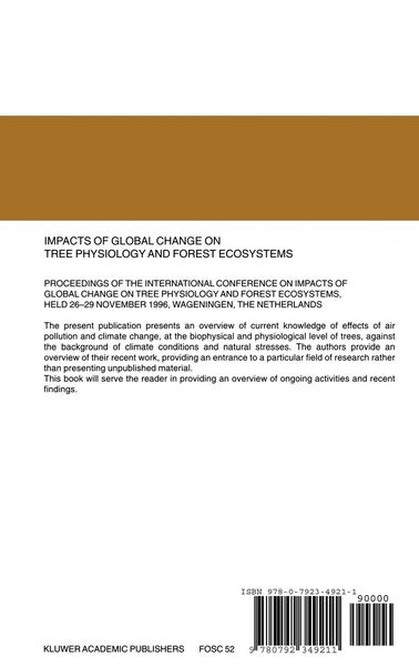 Produktbild: Impacts of Global Change on Tree Physiology and Forest Ecosystems
