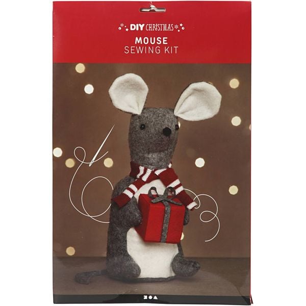 Produktbild: Creativ Company DIY Sets Filz & Fleece Weihnachtsmaus, H 30 cm, 1 Stk