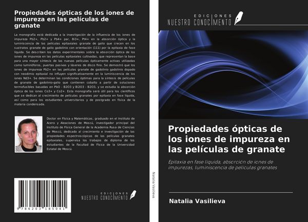 Produktbild: Propiedades &oacute;pticas de los iones de impureza en las pel&iacute;culas de granate