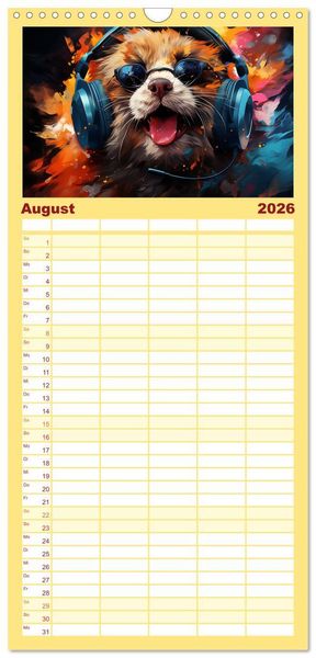 Produktbild: Familienplaner 2026 - Musik Safari mit 5 Spalten (Wandkalender, 21 x 45 cm) CALVENDO