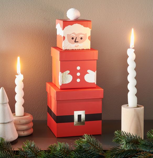 Produktbild: Geschenkboxen-Set Weihnachtsmann, RECYCLED