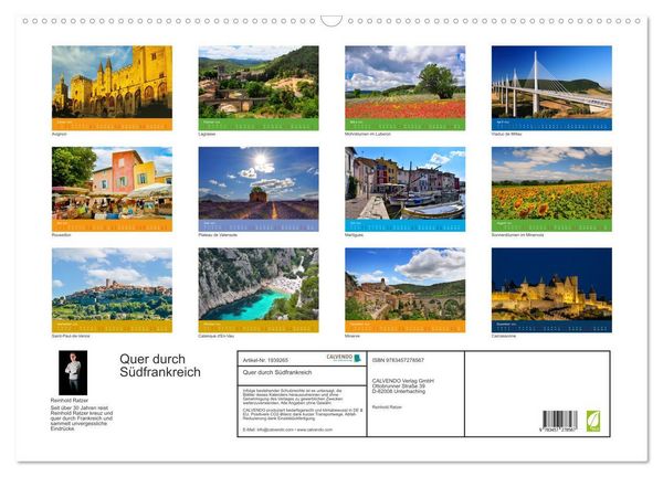 Produktbild: Quer durch S&uuml;dfrankreich (Wandkalender 2026 DIN A2 quer), CALVENDO Monatskalender