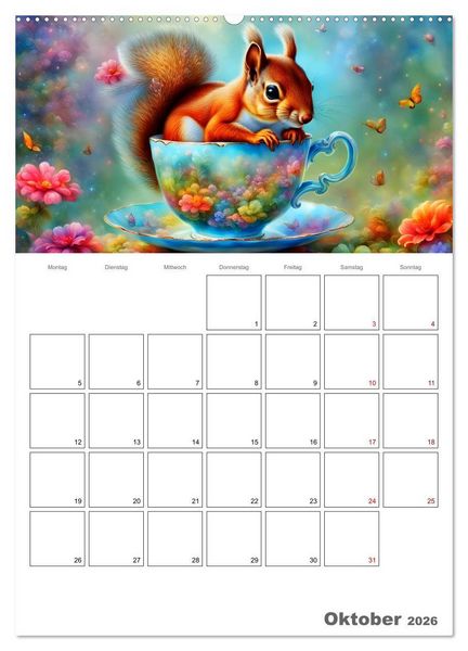 Produktbild: Tierische Kaffee Gesellschaft (hochwertiger Premium Wandkalender 2026 DIN A2 hoch), Kunstdruck in Hochglanz