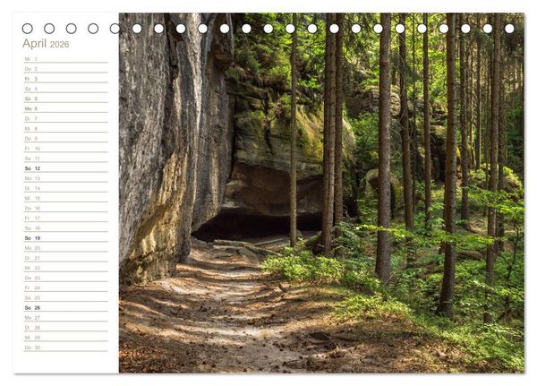 Produktbild: H&ouml;hlen, Grotten, Boofen - Elbsandstein (Tischkalender 2026 DIN A5 quer), CALVENDO Monatskalender