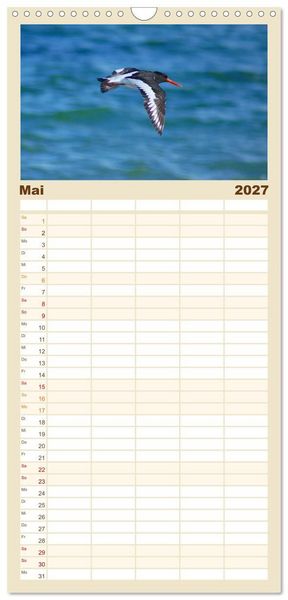 Produktbild: Familienplaner 2027 - An der Nordsee mit 5 Spalten (Wandkalender, 21 x 45 cm) CALVENDO