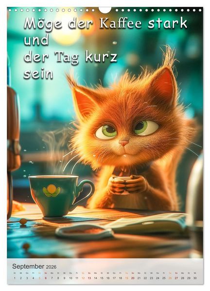Produktbild: Kaffee-Katzen (Wandkalender 2026 DIN A3 hoch), CALVENDO Monatskalender