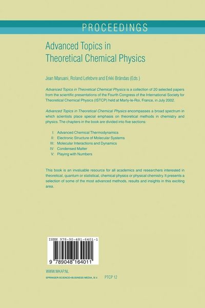 Produktbild: Advanced Topics in Theoretical Chemical Physics