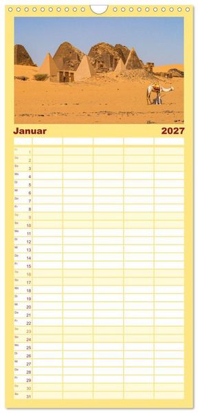 Produktbild: Familienplaner 2027 - Das Erbe der Pharaonen mit 5 Spalten (Wandkalender, 21 x 45 cm) CALVENDO