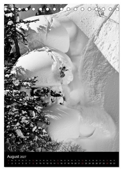 Produktbild: Monochrome Ski (Tischkalender 2027 DIN A5 hoch), CALVENDO Monatskalender
