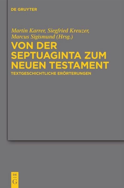 Produktbild: Von der Septuaginta zum Neuen Testament