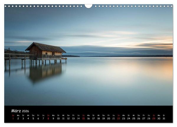 Produktbild: silent minutes - Lichtstimmungen im 5-Seen-Land (Wandkalender 2026 DIN A3 quer), CALVENDO Monatskalender