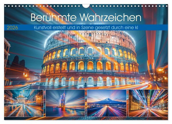 Produktbild: Ber&uuml;hmte Wahrzeichen (Wandkalender 2026 DIN A3 quer), CALVENDO Monatskalender