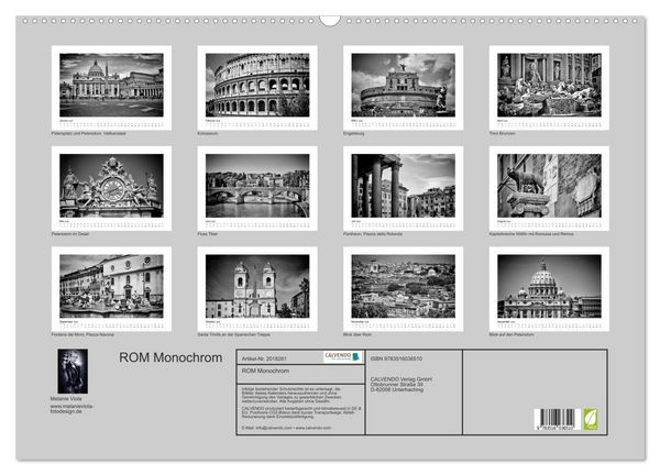 Produktbild: ROM Monochrom (Wandkalender 2026 DIN A2 quer), CALVENDO Monatskalender