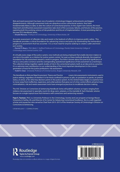 Produktbild: Handbook on Risk and Need Assessment