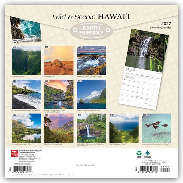 Produktbild: Hawaii Wild & Scenic &ndash; Hawaii Wild und Malerisch 2027 &ndash; 16-Monatskalender