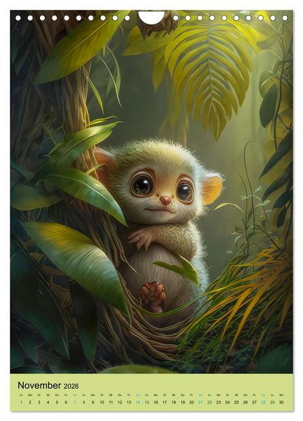 Produktbild: Dschungelbabys - Artwork (Wandkalender 2026 DIN A4 hoch), CALVENDO Monatskalender