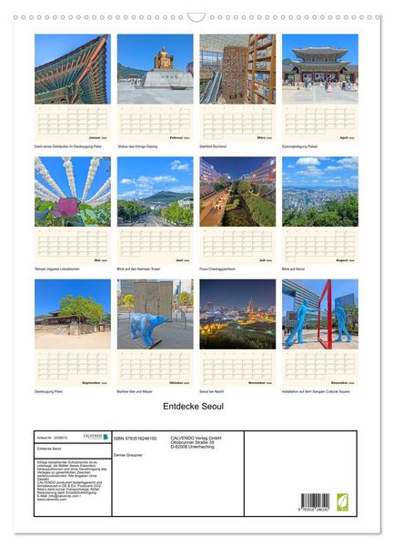 Produktbild: Entdecke Seoul (Wandkalender 2026 DIN A2 hoch), CALVENDO Monatskalender