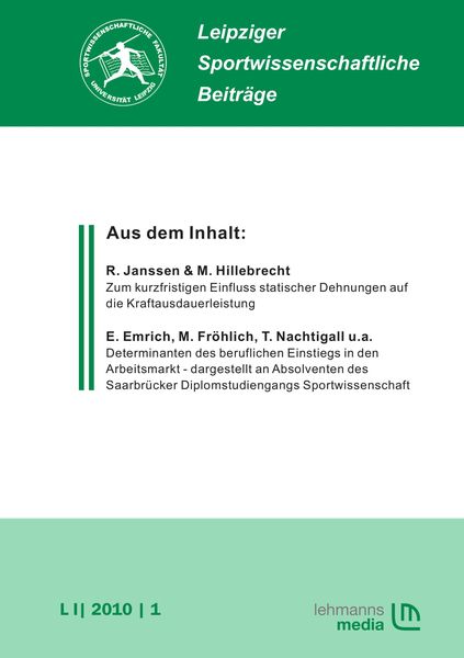 Produktbild: Leipziger Sportwissenschaftliche Beitr&auml;ge