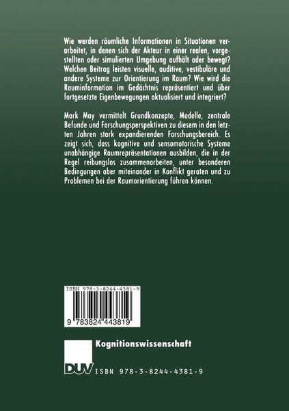 Produktbild: Kognition im Umraum