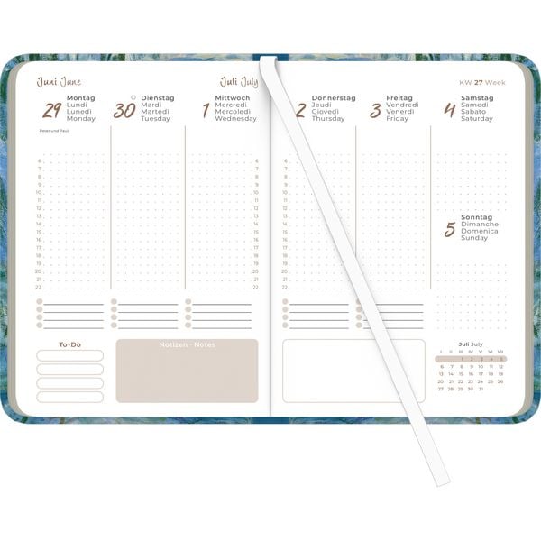 Produktbild: Lady Journal Monet 2026 - Taschenkalender A6 (10,7x15,2 cm) - Weekly - 192 Seiten - Notiz-Buch - Termin-Planer - Alpha Edition