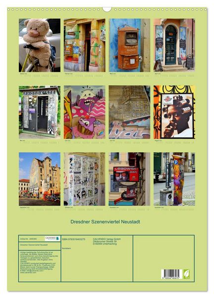 Produktbild: Dresdner Szenenviertel Neustadt (Wandkalender 2026 DIN A2 hoch), CALVENDO Monatskalender