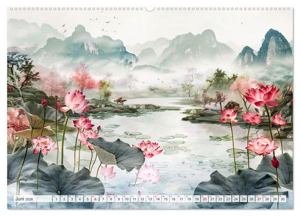 Produktbild: Die Essenz von China - Chinesische Landschaften und Symbole in Harmonie (Wandkalender 2026 DIN A2 quer), CALVENDO Monatskalender