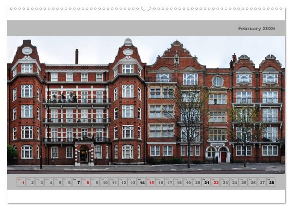 Produktbild: London Street Fronts 2026 / UK-Version (High Quality Premium Wall Calendar 2026 DIN A2 landscape),CALVENDO 12 Month Wall Calendar