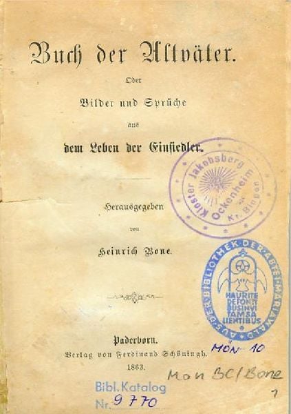 Produktbild: Heinrich Bone - Buch der Altv&auml;ter
