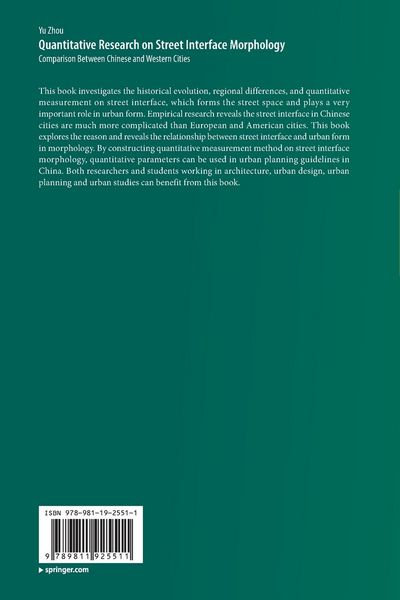 Produktbild: Quantitative Research on Street Interface Morphology