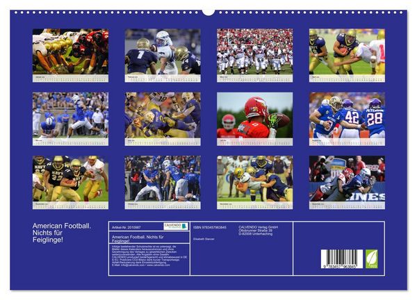 Produktbild: American Football. Nichts f&uuml;r Feiglinge! (hochwertiger Premium Wandkalender 2026 DIN A2 quer), Kunstdruck in Hochglanz