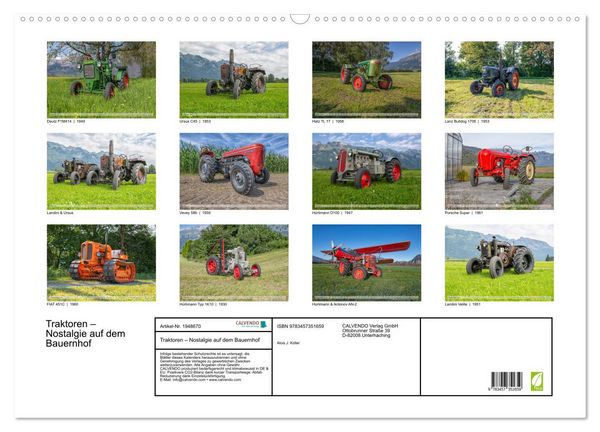 Produktbild: Traktoren &ndash; Nostalgie auf dem Bauernhof (Wandkalender 2026 DIN A2 quer), CALVENDO Monatskalender