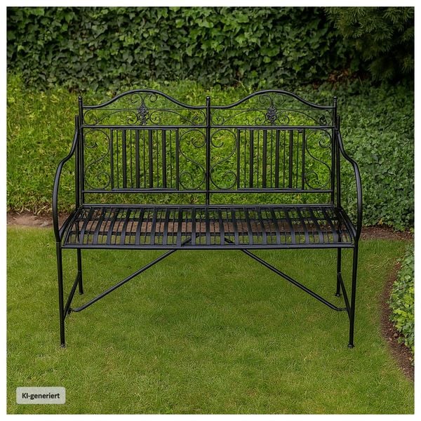 Produktbild: HTI-Living Gartenbank Schwarz Metallbank Celia Gartenbank Schwarz Metallbank Celia