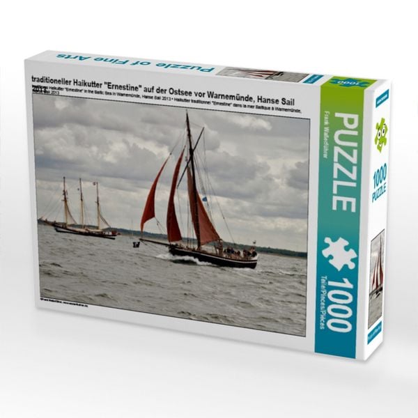 Produktbild: CALVENDO Puzzle traditioneller Haikutter "Ernestine" auf der Ostsee vor Warnem&uuml;nde, Hanse Sail 2013 | 1000 Teile Lege-Gr&ouml;&szlig;e 64x48cm Foto-Puzzle f&uuml;r gl&uuml;ckliche Stunden