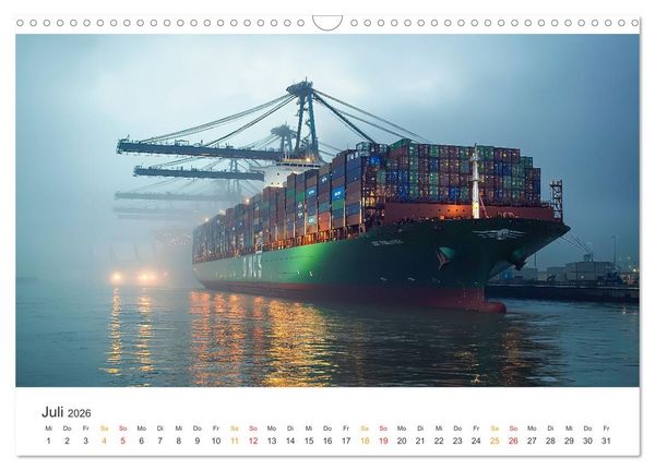 Produktbild: Containerschiffe - Giganten im Fokus (Wandkalender 2026 DIN A3 quer), CALVENDO Monatskalender