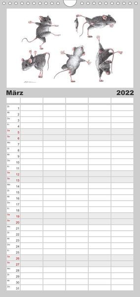Produktbild: Familienplaner TIERONISCH (Wandkalender 2022 , 21 cm x 45 cm, hoch)