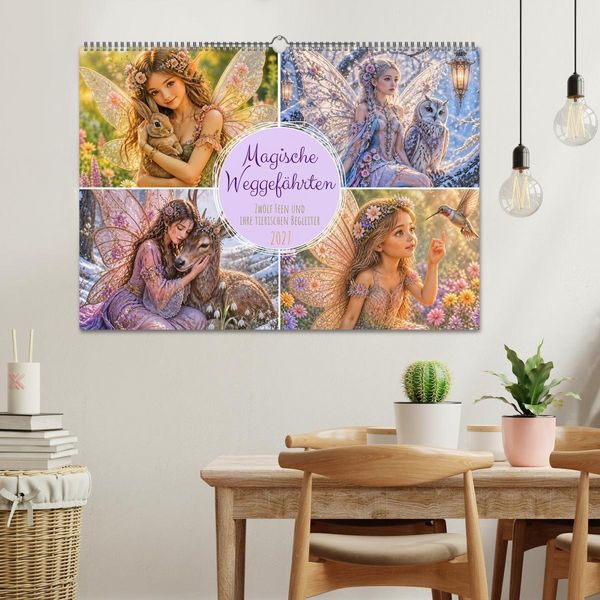 Produktbild: Magische Weggef&auml;hrten - Zw&ouml;lf Feen und ihre tierischen Begleiter (Wandkalender 2027 DIN A2 quer), CALVENDO Monatskalender