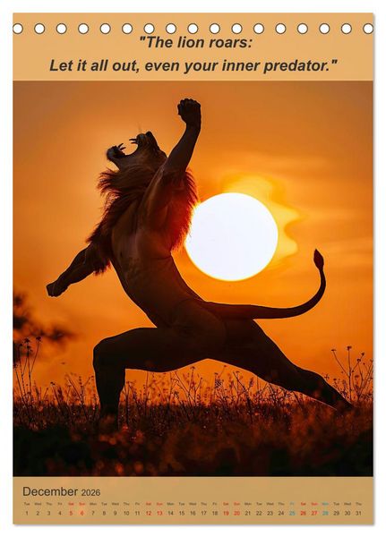 Produktbild: Funny animalistic yoga poses (Desk Calendar 2026 DIN A5 portrait), CALVENDO 12 Month DeskCalendar