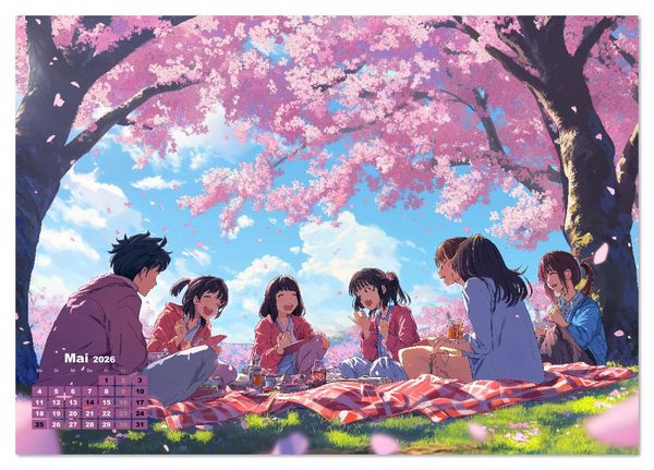 Produktbild: Anime Kalender &ndash; Charaktere im Slice-of-Life Stil (Tischkalender 2026 DIN A5 quer), CALVENDO Monatskalender
