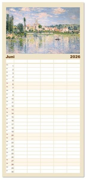 Produktbild: Familienplaner 2026 - Typisch Monet mit 5 Spalten (Wandkalender, 21 x 45 cm) CALVENDO