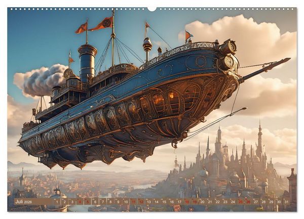 Produktbild: Steampunk Flugmaschinen (Wandkalender 2026 DIN A2 quer), CALVENDO Monatskalender